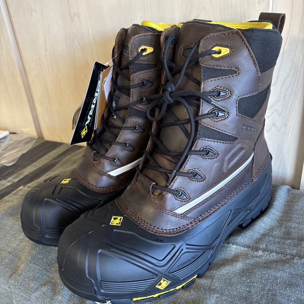 New Terra Crossbow XS‎ Work Boots Mens 10 Brown Insulated Safety ASTM F2413-18